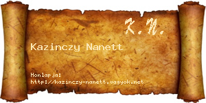 Kazinczy Nanett névjegykártya